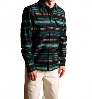 NEW IRON & RESIN flatland double chest pockets shirt in black